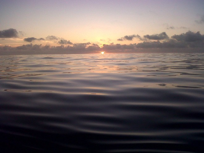 Parked up in Bass Strait - sunrise from Ran, Dec 28th 2009 © Ran Racing